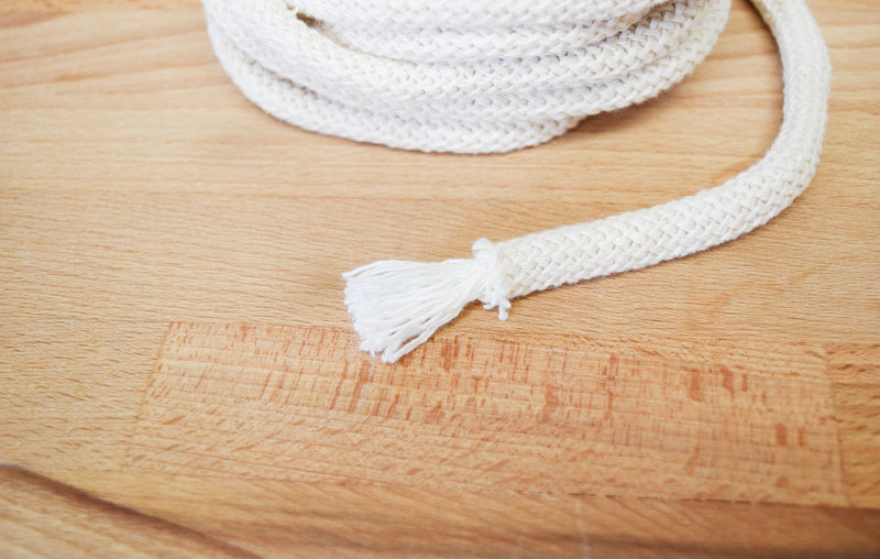 BRAIDED COTTON CORD 9 MM - NATURAL
