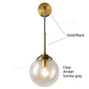 GobekUsa Glass Ball Wall Light: Gold Sconces for Bedroom & Living Room