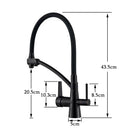 GobekUsa Dual Spout Dual Handles Kitchen Faucet with Hot and Cold Mixer for Pure Water