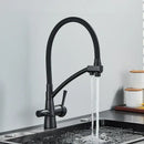 GobekUsa Dual Spout Dual Handles Kitchen Faucet with Hot and Cold Mixer for Pure Water