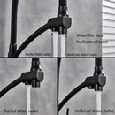GobekUsa Dual Spout Dual Handles Kitchen Faucet with Hot and Cold Mixer for Pure Water