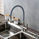 GobekUsa Dual Spout Dual Handles Kitchen Faucet with Hot and Cold Mixer for Pure Water