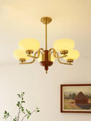 GobekUsa Cream Glass Pendant Chandelier for Home Decor