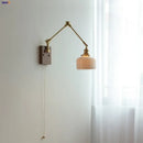 GobekUsa Ceramic LED Wall Light Rotatable Walnut Bedside Lamp