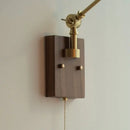 GobekUsa Ceramic LED Wall Light Rotatable Walnut Bedside Lamp