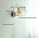GobekUsa Ceramic LED Wall Light Fixture White Copper Walnut Ash Bedside Lamp