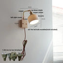 GobekUsa Ceramic LED Wall Light Fixture White Copper Walnut Ash Bedside Lamp