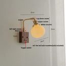 GobekUsa Ceramic LED Wall Light Fixture White Copper Walnut Ash Bedside Lamp