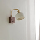 GobekUsa Ceramic LED Wall Light Fixture White Copper Walnut Ash Bedside Lamp