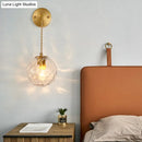 GobekUsa Brass Bedside Wall Sconce Light with Water Glass Shade - Simplicity at Its Finest!
