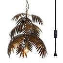 GobekUsa Boho Coconut Leaf Chandelier: Coastal Tree Light for Loft, Restaurant, Island