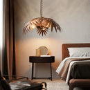 GobekUsa Boho Coconut Leaf Chandelier: Coastal Tree Light for Loft, Restaurant, Island