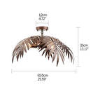 GobekUsa Boho Coconut Leaf Chandelier: Coastal Tree Light for Loft, Restaurant, Island