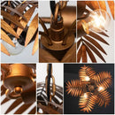 GobekUsa Boho Coconut Leaf Chandelier: Coastal Tree Light for Loft, Restaurant, Island