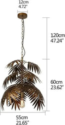 GobekUsa Boho Coconut Leaf Chandelier: Coastal Tree Light for Loft, Restaurant, Island