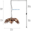 GobekUsa Boho Coconut Leaf Chandelier: Coastal Tree Light for Loft, Restaurant, Island