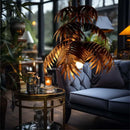 GobekUsa Boho Coconut Leaf Chandelier: Coastal Tree Light for Loft, Restaurant, Island