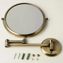 GobekUsa Brass Bronze Folding Makeup Mirror, 8 Inch Round Wall Mirror