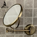 GobekUsa Brass Bronze Folding Makeup Mirror, 8 Inch Round Wall Mirror