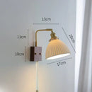 GobekUsa Ceramic Ball LED Wall Light with Pull Chain Switch for Living Room