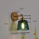 GobekUsa Clear Glass LED Wall Sconce with Pull Chain Switch, Brass E27, Bedroom Reading Light