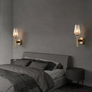 GobekUsa Brass Diamond Shaped Wall Sconce with Lattice Glass Shade - Modern Wall Light