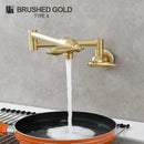 GobekUsa Brass Double Joint Telescopic Kitchen Faucet, Double Handle Sink Faucet