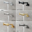 GobekUsa Brass Double Joint Telescopic Kitchen Faucet, Double Handle Sink Faucet