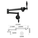 GobekUsa Brass Double Joint Telescopic Kitchen Faucet, Double Handle Sink Faucet
