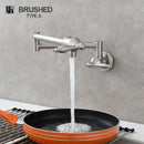 GobekUsa Brass Double Joint Telescopic Kitchen Faucet, Double Handle Sink Faucet