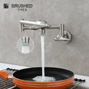 GobekUsa Brass Double Joint Telescopic Kitchen Faucet, Double Handle Sink Faucet