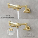 GobekUsa Brass Double Joint Telescopic Kitchen Faucet, Double Handle Sink Faucet