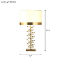 GobekUsa Brass Drum Table Lamp - Classic Style with Fabric Shade, 1 Head, Ideal for Nightstands