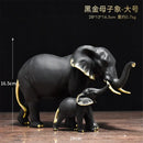 Brass elephant art decor mother and calf sculpture living room by Decorbites