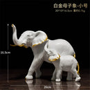 Brass elephant art decor mother and calf sculpture living room by Decorbites