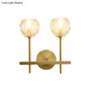 GobekUsa Brass Faceted Sconce with Crystal Shade - Minimalist Wall Mounted Light Fixture