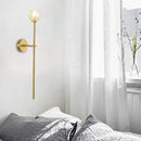 GobekUsa Brass Faceted Sconce with Crystal Shade - Minimalist Wall Mounted Light Fixture