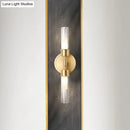 GobekUsa Brass Finish Double Cylinder Wall Sconce - Clear Glass, 2 Lights