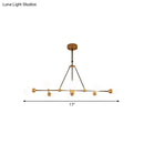 GobekUsa Brass Finish Island Light with Orb Shade - 8-Light Metal Hanging Lamp for Dining Room
