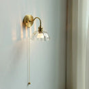 GobekUsa Glass Copper LED Wall Lights with Pull Chain Switch for Home Bedroom Bathroom Mirror
