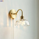 GobekUsa Glass Copper LED Wall Lights with Pull Chain Switch for Home Bedroom Bathroom Mirror