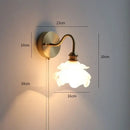 GobekUsa Glass Copper LED Wall Lights with Pull Chain Switch for Home Bedroom Bathroom Mirror