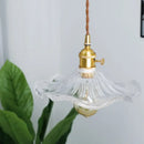 GobekUsa Brass Glass Lotus Leaf LED Pendant Lamp: Nordic Minimalism for Living, Dining, Bedroom