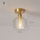GobekUsa Glass Shade Pendant Ceiling Lamp for Kitchen Aisle Bedroom LED Lights Fixtures