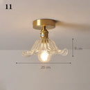 GobekUsa Glass Shade Pendant Ceiling Lamp for Kitchen Aisle Bedroom LED Lights Fixtures