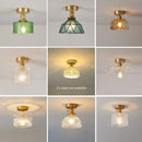 GobekUsa Glass Shade Pendant Ceiling Lamp for Kitchen Aisle Bedroom LED Lights Fixtures