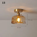 GobekUsa Glass Shade Pendant Ceiling Lamp for Kitchen Aisle Bedroom LED Lights Fixtures