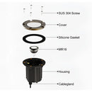 Brass Inground Lights for MR16 Bulbs with Brass and PVC Construction