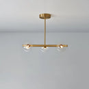GobekUsa Brass Island Pendant Light Fixture - Simplicity Ball Glass Dining Room Lighting Kit