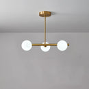 GobekUsa Brass Island Pendant Light Fixture - Simplicity Ball Glass Dining Room Lighting Kit